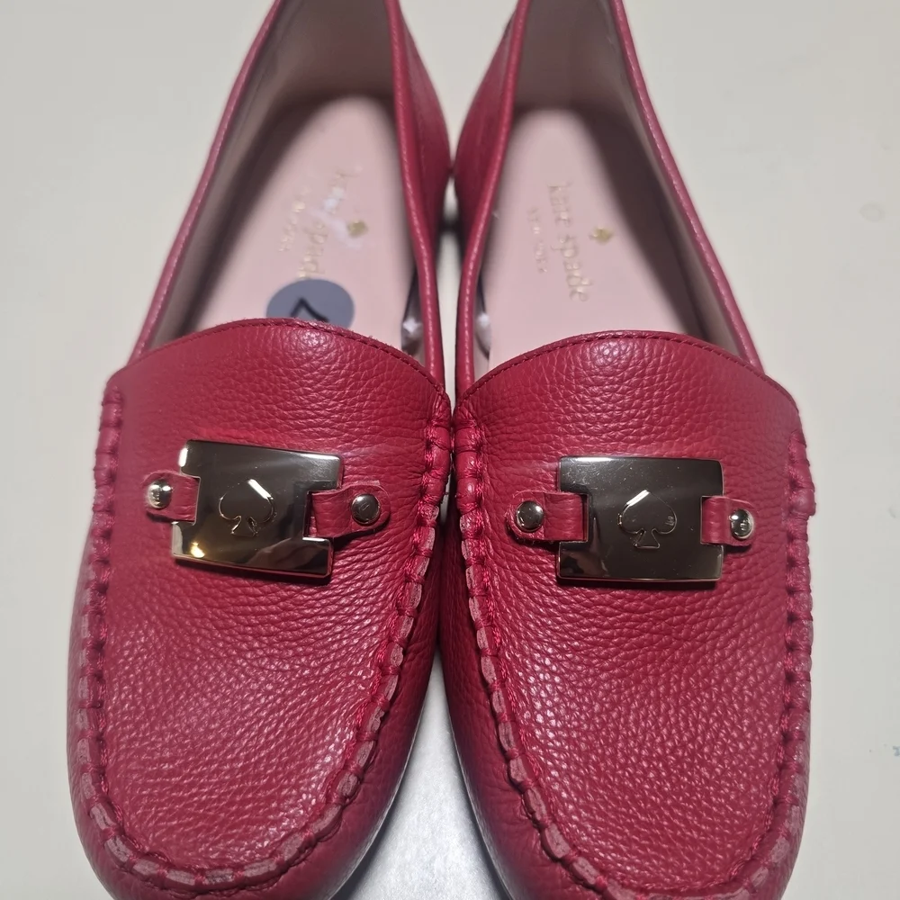 Kate Spade Red Leather Loafers - Picture 7 of 8